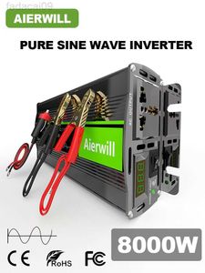 Jump Starter Aierwill Pure Sine Wave 12v 220v Dc To Ac 8000W 6000W 3000W 1600W Inverter Auto Power Converter För alla Bil hem HKD230710