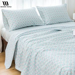 Bedding sets King Size Sheets Set Fitted Sheet Flat Pillowcase 4Pcs Deep Pocket Matress Covers Linens Summer 90 Gram 230710