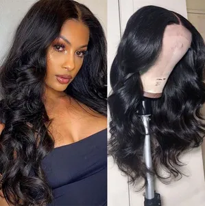 Wear Go Glueless HD Lace Front Human Hair Wig Lace Closure Wigs Body Wave Natural Black For Women Pre-Plucked Lace Wig 150%