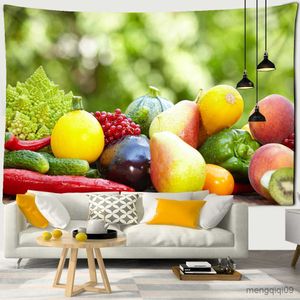 Tapestries Fruit Vegetables Tapestry Tapestries Colorful Home Decor Yoga Mat Polyester Curtains Beach R230710