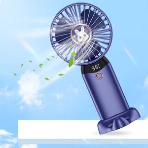 Ventilatori elettrici Mini ventilatore portatile Ventilatore da tavolo ricaricabile USB Ventola di raffreddamento digitale Sport a 4 velocità Piccolo ventilatore elettrico Dispositivo di raffreddamento dell'aria per ufficio di viaggio