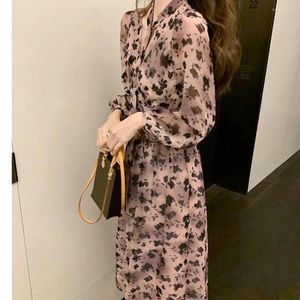 Sukienki na co dzień Modne sukienki damskie Oddychająca Elegancka talia Obcisła Wszechstronny francuski styl Leopard Print Maxi