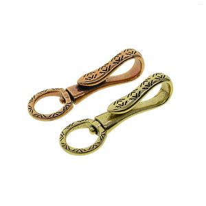 Keychains Antique Copper Brass Simple Pattern Swivel Japanese Fish U Hook Clasp Keychain Keyring Leather Craft DIY Jean Wallet Chain FOB