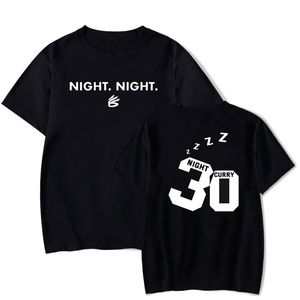 Męskie koszulki Steph Curry nocna koszulka męska w stylu Casual, letnia koszulka z krótkim rękawem Shrits czarna wokół szyi odzież męska Streetwear 230710
