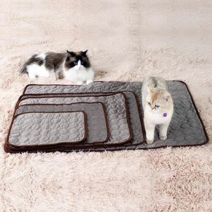 Canis Pet Cooling Mat Dog Ice Silk Pad Cobertor Lavável Verão Dormir Cama Para Cães Canil Sofá Chão Assentos De Carro De Viagem