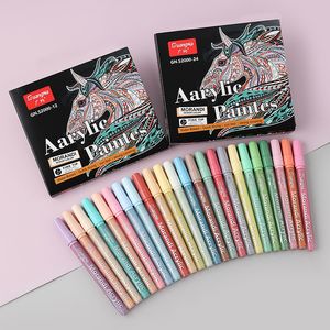 Painting Pens 1224pcs Morandi Colors Acrylic Paint Marker Pens for Fabric Canvas Art Rock Painting Card Making Metal and Ceramics Glass 230710