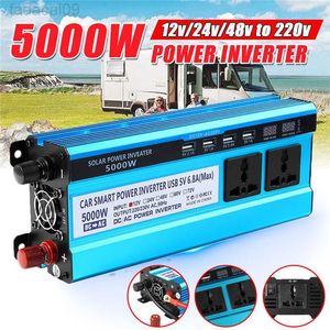 車のジャンプスターター 300040005000 ワット DC 12 V 24 V 48 V から AC 220 V 電圧コンバータ変圧器ソーラーダブル LCD ディスプレイ 4USB 電源インバーター HKD230710