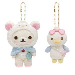 Plush Keychains Rilakkuma Plush Keychain Anime Bear Key Chain Kawaii Cute Keychains Keyring Kids Toys for Girls Children Small Gift 230707