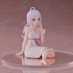 Action Toy Figures Anime Figure Wandering Witch The Journey of Sitting White Pajamas Model Toy Peripheral Figurines Desktop Collection