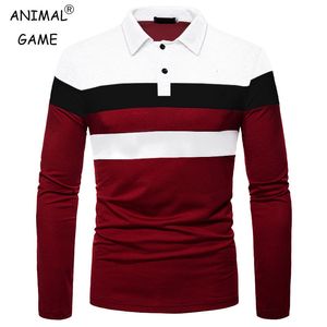 Mens Polo Moda Uomo manica lunga Polo Splicing Tee Business Antirughe Streetwear Casual Top traspirante 5XL 230710