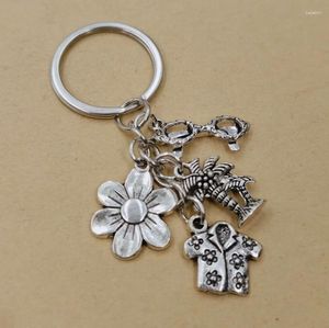 Keychains Shirt Glasses Flower Coconut Tree Women Men Jewelry Accessories Beach Charms Key Chain