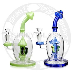 9 Inches Mushroom Perc Hookah DAB Oil Rig Recycler Röktillbehör för Tobaksbong Vattenpipa