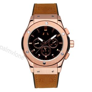23SS mens watch designer watches Fully automatic mechanical multifunctional night glow rose gold tape men's watch 45mm*13mm FAUL Waterproof Watch Montres de luxe