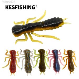 Baits Lures KESFISHING Quality Worm Lure Kasa Larva 45mm Pike Trout Shrimp Oil Add Salts Silicone Pesca Soft Fishing Baits Free Shipping HKD230710