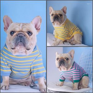 Köpek Giyim Fransız Dövüşme Çizgili T-Shirt Kazak Oyuncak Küçük Orta Boyut Giysileri Sonbahar Kış Noel