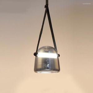 Kolye lambalar Mutfak Art Deco Deri Asma Süspansiyon Işık Odası Vitray İskandinav Yatak Odası Başucu Led Lamba Fikstür