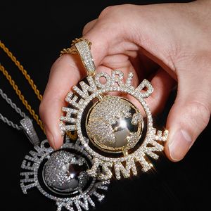 Мужская и женская подвеска из 14-каратного золота Globe TopBling, цепочка из веревки с подвеской