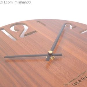 Wall Clocks Wooden 3D Wall Clock Modern Design Nordic Briefing Living Room Decoration Kitchen Clock Art Hollow Wall Watch Home Decoration 12 inches Z230712