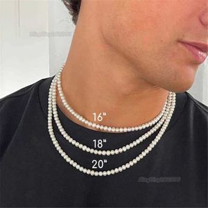 Hänge Halsband Pärlhalsband Män Enkelt Handgjorda Strand Bead Halsband Choker Trendiga Män Smycken för Kvinnor Flickor Bröllop Bankett Halsband Z0321