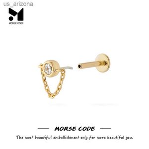 MC S925 Argento Threadless Push in Labret Cartilagine Helix Tragus Body Piercing Per Le Donne Ragazza Orecchino Della Vite Prigioniera Gioielli Regali Brincos L230620