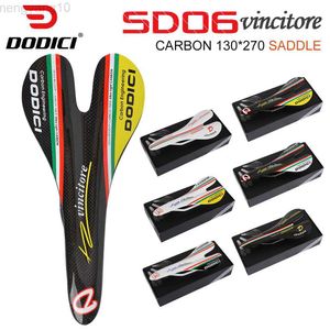 Siodełka rowerowe DODICI siodło z włókna węglowego rower górski rower szosowy 3K połysk/matowy oddychająca poduszka do jazdy konnej 270*128mm MTB seat części rowerowe HKD230710