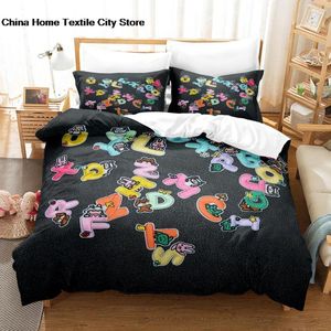 Bedding Sets JIECHU Letters Alphabet Word Embroidered Iron On Patches Cute Letter Set Single D Children's Bedroom Duvet 4