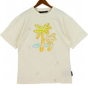 Ангелы летние мужские дизайнерские ладонь Неон футболка винтаж неоновая пальма Кокосовое дерево короткие рукава короткие рукава свободные мужчины ангель