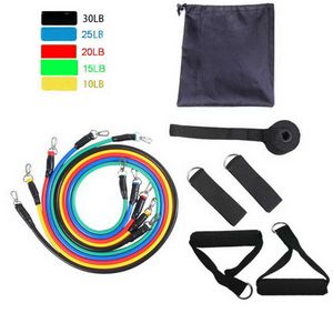 Direnç Bantları 11 PCS/SET Spor Elastik Fitness Bant Çekme Halat Egzersiz Direnç Kauçuk Genişletici Bant Streç Egzersiz Ekipmanları HKD230710