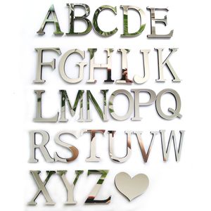 3D Wall Panel English letters Acrylic Mirror DIY wall stickers home Modern personality Home Sticker Innovative letter customization 230707