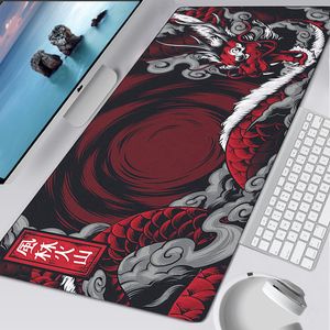 Япония Большой красный муспад Redragon Office Tables Anime Deskmat Ноутбук XXL Mouse Pad Gamer Rubber Gaming Accessories Бесплатная доставка