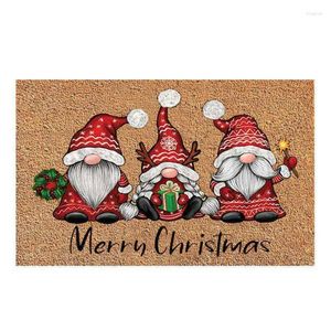Dywany Świąteczna wycieraczka Gnome Dwarf Merry Theme Znak powitalny Dywan Front Ganek Dywan Xmas Home Decor