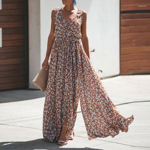 Abiti casual Abito estivo da donna Stampa floreale Maxi Bohemian Hippie Beach Long Abbigliamento da donna 2023