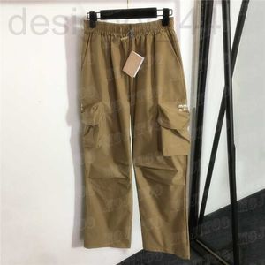 Pantaloni taglie forti da donna firmati Tasche laterali a gamba larga da donna Pantaloni elastici in vita stampati Pantaloni cargo per ragazze YL94