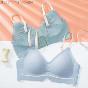 BH Set BH Set Roseheart För Kvinnor Rosa Blå One-Piece BH Sömlös Bralette Bomullstrosor Push Up Underkläder Trådlöst Underkläder Set A B Z230710