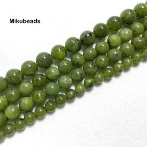 Bracelets Wholesale Natural 8mm Canadian Bc Jade Nephrite Smooth Round Loose Beads for Making Jewelry Diy Bracelet Necklace 38cm