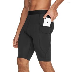 Herren-Shorts, professionell, für Fitnessstudio, Fitness, mit Taschen, langes Bein, Sport, Laufen, Training, feuchtigkeitsableitend, schnell trocknend, elastisch