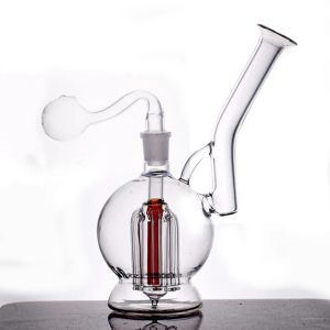 Glass Bong hookah 6 Arm Tree Percolator Water Pipe Recycler Dab Oil Rigs Mobius Matrix sidecar apanhador de cinzas com óleo de vidro macho de 14 mm