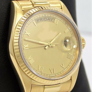 Hochwertige 228238 18 K Gelbgold römisches Zifferblatt 40 mm BOX Asia 3235 Automatik Herrenuhr