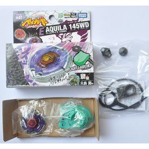 Spinning Top Tomy Beyblade Metal Battle Fusion Top BB47 AQUILA 145WD Hybrid Wheel med Light Launcher 230707