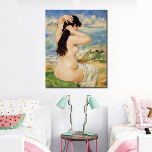 Nude Fixing Her Hair Pierre Auguste Renoir Paintings Reproduction Hand Painted Canvas Art Landscape Artwork for Wall Decor