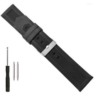 Cinturini per orologi Cinturino in gomma siliconica da 24 mm Cinturino nero morbido Moda uomo Bracciale casual Triangolo Racconto Stile sportivo