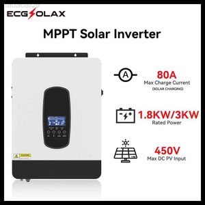 Bilhjälpstartkraft ECGSOLAX Hybrid Solar 12V24V 3KW 18KW Inverter Off Grid Inbyggd 80A MPPT Controller Pure Sine Wave Max PV 450VDC HKD230710