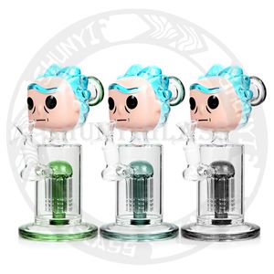 9 дюймов Rick Bong 3D смешанный цвет переработки стеклян