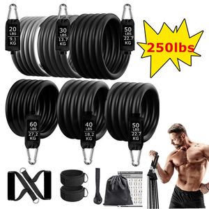 Resistance Bands 250lbs Resistance Bands Set Fitness Workout Gym Pull Rope Yoga Latex Tube Sports Elastic Booty Bands Exercise Equipment for Home HKD230710