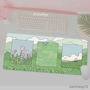 Mauspads, Handgelenk, rosa, grüne Pflanze, Teppich, Mauspad, Computer-Mauspad, niedlich, 70 x 30 cm, großes Gaming-Gamer-zu-Laptop-Geschwindigkeits-Tastatur-Mauspad R230710