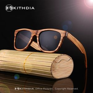 KITHDIA New 100% Real Zebra Wood Sunglasses Polarized Handmade Bamboo Mens Sunglass Sun glasses Men Gafas Oculos De Sol Madera