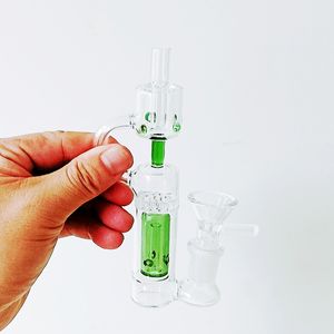 Mini Green Glass Oil Rig Water Bong fajki wodne uchwyt fajki z akcesoriami do miski