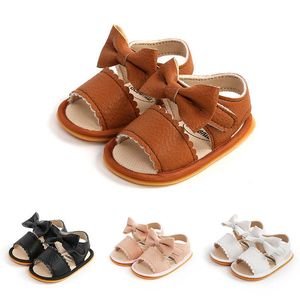 First Walkers Summer Baby Shoes Baby Boy Girl Shoes Anti-Slip Bowknot Toddler Flats Sandals Soft Rubber Sole Crib First Walker Shoes