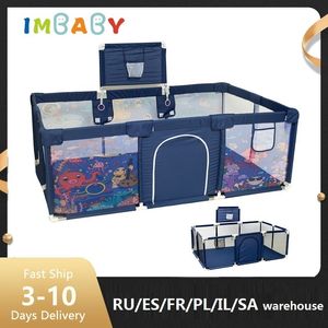 Baby Rail Imbaby Baby Playpens Большой детская игровая площадка мультфильм для детей баскетбол для детской активности забор бассейн парк для ребенка 230707