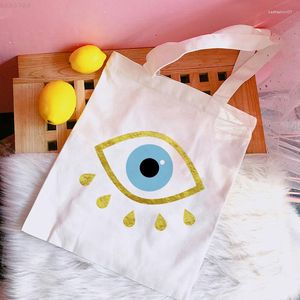 Einkaufstaschen Blue Eye Bag Tote Bolso Grocery Shopper Bolsas De Tela Wiederverwendbare Ecologicas Reciclaje Sac Tissu